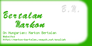 bertalan markon business card